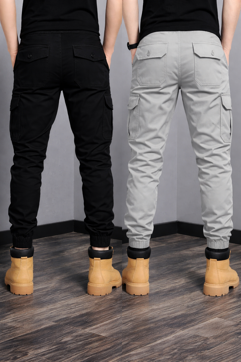 🔥 BUY 1 GET 1 FREE 🔥 Men’s Slim Fit Cargo Jogger Pants with Elastic Ankle Cuffs