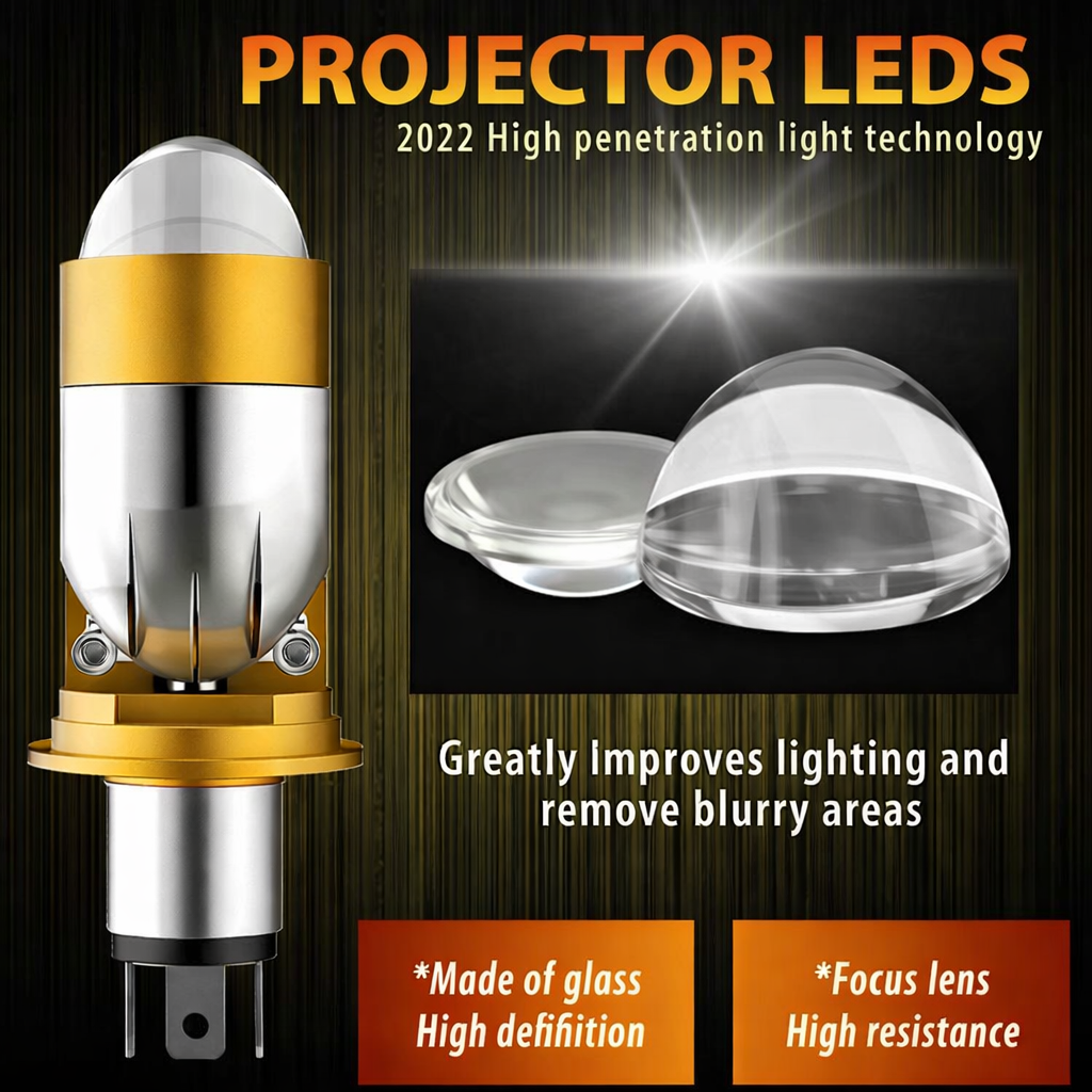 Projector LED Headlight Bulb | Waterproof & Dustproof | Long Life LED for Bike & Car