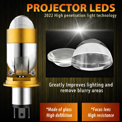 Projector LED Headlight Bulb | Waterproof & Dustproof | Long Life LED for Bike & Car