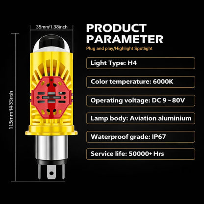 Projector LED Headlight Bulb | Waterproof & Dustproof | Long Life LED for Bike & Car